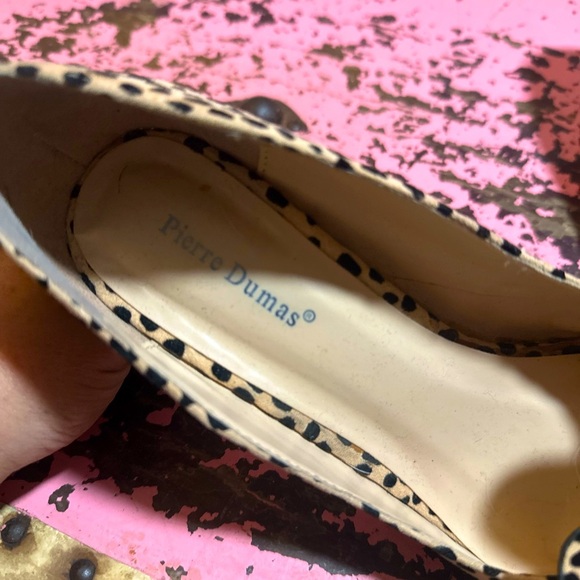 PIERRE DUMAS Leopard Bow silver heels sz 8 - Picture 7 of 12